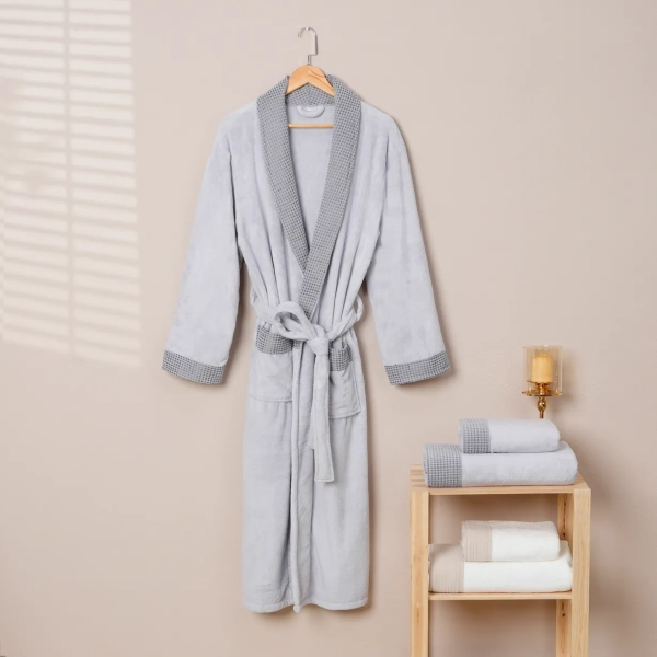 Chenille Border Bathrobe Towel