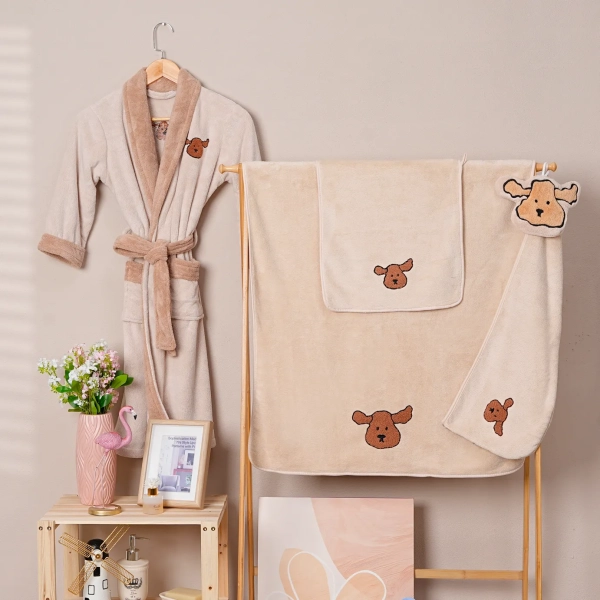 Cartoon Embroidery Bathrobe Towel