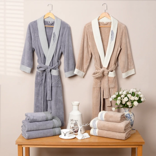 Embroidery Bathrobe Towel Set